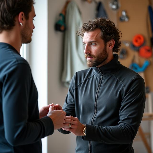 Expert conducting custom gear fitting session
