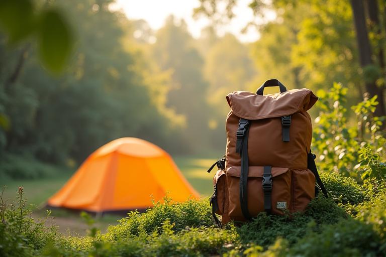 Eco-friendly outdoor equipment in natural setting