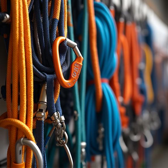 Professional climbing equipment display